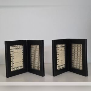 Philip Whitney Ltd Black Man-Made Leather Bifold Frames